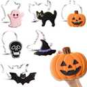 6 Pcs Large Halloween Cookie Cutters 8" Stainless Steel Metal Halloween Baking Cookie Molds for Holiday, Ghost, Bat, Pumpkin, Witch's Hat, Scared Cat, Skull