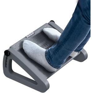 Foot Rest for Under Desk at Work - Six Heights Adjustable Under Desk Footrest - Ergonomic Foot Stools for Under Office Desks - Desks Foot Rest with Massage Rollers - Leg Rest for Chair (Gray)