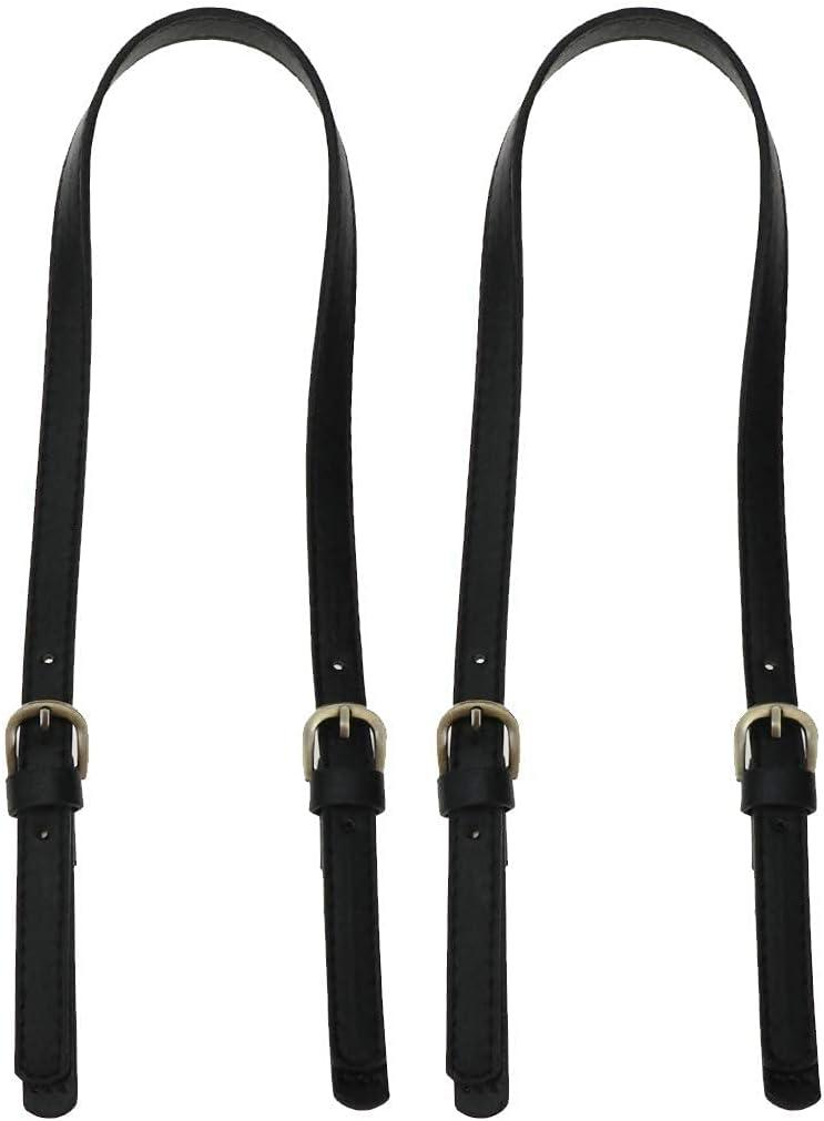 Semetall PU Leather Purse Handles 2 Pcs 65cm to 71cm Adjustable Shoulder Strap Black Purse Straps, Shoulder Strap Replacement for Crossbody