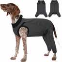 T'CHAQUE Dog Recovery Suit for Dogs After Surgery, Dog Onesie for Surgery Female Male, Anti Licking Rear Leg Sleeve, Bodysuit for Abdominal Wounds Skin Disease,Substitute E-Collar & Cone, Gray, 3XL