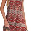 WIHOLL Summer Dresses for Women 2026 Loose Crew Neck Sleeveless Sundresses Casual Swimsuit Coverup with Pockets (Red, XXL)