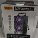 60W (80W Peak) Portable Bluetooth Speaker with Double Subwoofer Heavy Bass, Bluetooth 5.0 Wireless 100ft Outdoor Speaker, Support FM Radio, LED Colorful Lights, Stereo Sound, for Home, Party, Travel