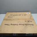 2ft x 2ft Drop Ceiling TilesSmooth White PVC Ceiling Panel 24 x 24in. Waterproof, Washable and Fire-Rated - Reusable - High-Grade PVC to Prevent Breakage-Package of 12 Tiles