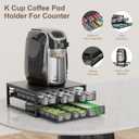 Coffee Pod Holder For Counter, 3 Pull-Out 72 K-Cup Holder Drawer, Wooden Cafe Pods Storage Organizer with Sliding Drawers for Coffee Station, Home, Kitchen, Office, Dorm (Black)