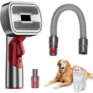 Pet Dog Grooming Attachment Kit, Deshedding Brush Attachment for V15, V11, V10, V8, V7  Effective Grooming & Cleaning  Hair Grooming Tools for Dog and Cat, 3 Pack (A:Needle Comb+Hose+Connector)