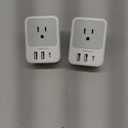 European Travel Plug Adapter 2 Packs, TESSAN Europe International Power Adaptor with 4 Outlets 3 USB Charging Ports (1 USB C), Type C Plug for Germany Iceland Spain Italy France