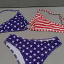 Tainehs Women's Two Piece Bikini Sets O Ring Front Top Ditsy Floral Triangle Swimsuits Cheeky Bathing Suit, XS