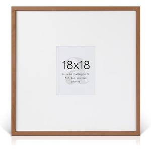artisane home goods - Gallery Frame 1.0, Picture Frame, 18x18 Walnut, Gallery Wall Frame Set, Large Picture Frame, Oversized Mat (4x4, 4x6, and 5x7)