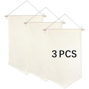 2 PCS Canvas Banners Wall Hanging Brooch Jewelry Storage Case Stand Enamel Pin Display, Sublimation blank Banner,Holder Earrings Necklace Pin Collection Organizer