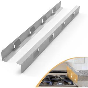 Stove Gap Covers 316 Stainless Steel,Stove Gap Filler,Heat-Resistant Oven Side Gap Filler,Between Stove and Counter Slide In Range Trim Kit for Kitchen,2 Pack (23.2 Silver)
