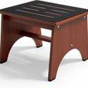 RayLove One Step Stool for Adults Seniors with Non-Slip Rubber Stepping Feet, Heavy Duty Platform Step Stools for Bathroom, Bedroom, Kitchen & Bedside Support 12 Inch Rustic Brown