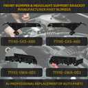 Dasbecan 4Pcs Headlight Mounting & Front Bumper Bracket Kit Compatible with 2007-2011 Honda CRV Replace# 71140-SXS-A00, 71193-SWA-003, 71190-SXS-A00, 71198-SWA-003
