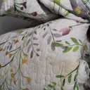 Sanracie Oversized King Bedspread(128"x120"),100% Cotton Floral Quilt Set Extra Wide 3Pcs Lightweight Summer Yellow Wild Flower Botanical Printed Pattern Bedding Coverlet California King Size