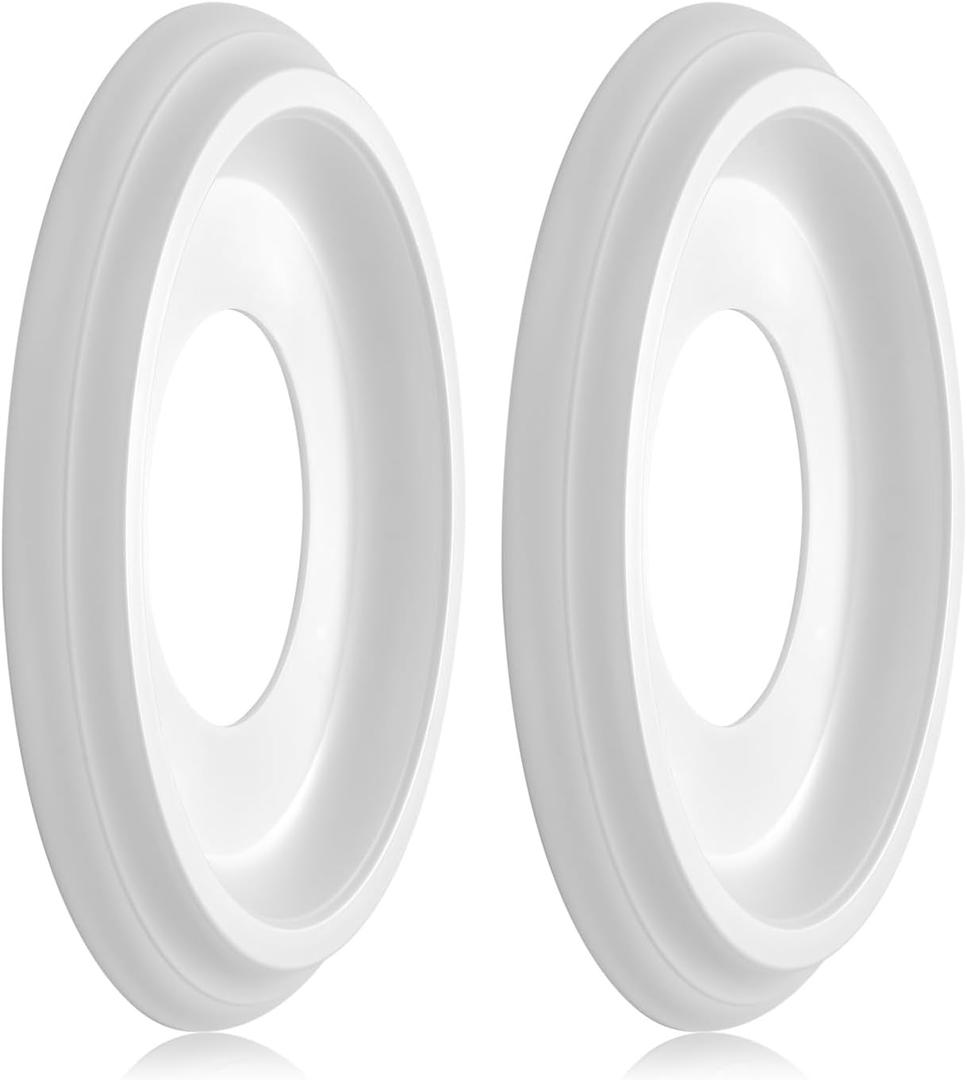 2Packs Molded Nylon Ceiling Medallion for Light Fixtures and Ceiling Fans, 9.8"OD x 4"ID x 0.94"P (Fits Canopies up to7-1/4")White
