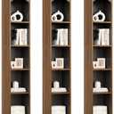 LITTLE TREE 70.9" Tall Bookshelf, 5-Tier Open Bookcase with Cubes, Bookshelves with Storage Space, Freestanding Narrow Bookcase for Home Office, Brown, 3 Pack