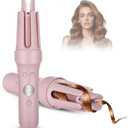 Auto Hair Curler, 32mm/1.26in Cordless Hair Curler, Automatic Curling Iron with 3 Temperature Settings, Anti Rotating Curling Wand for Hair Styling (Pinkish)