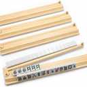 Mahjong Racks with Pushers Set of 4 for American Mahjong, 21 Inch Wooden Tile Holders with Metal Handles and Side Stoppers, Gift for Women, Seniors, Family Game Nights