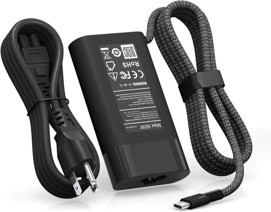 New 65W USB C Slim HP Laptop Charger Replacement for Spectre x360, Envy, Chromebook, Elitebook x360, Pavilion, Elite x2, Regular HP Chromebook and Elitebook Charger.