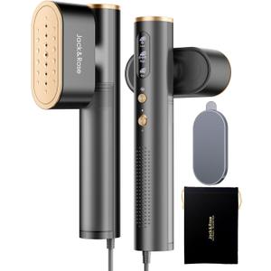 Jack  Rose Travel Steamer for Clothes,100-220V Portable Iron,15s Heat Up,Steamer  Iron 2 In 1, Travel Size,Large Ceramic Heat Panel,for Global  Europe (Black)