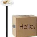 Drink Table, Small Pedestal Side Table, Round Cocktail Table, Circle Accent End Table with Metal Base, for Small Spaces (1, White Marble)