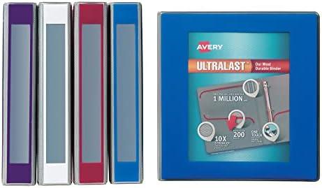 Avery Ultralast 3 Ring Binder, 1.5 Inch Slant Rings, Color Will Vary, 1 Binder (79738)
