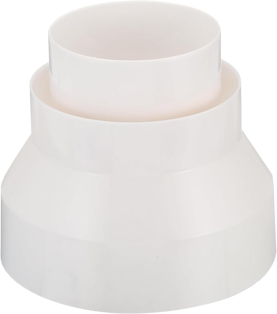 PATIKIL 6" to 4.5"/4" Duct Reducer, Duct Connector Ducting Inline Adapter Increaser ABS Plastic Vent for HVAC Heating Cooling Air Ventilation (150-110/100mm)