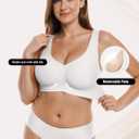 OEAK Womens Jelly Bras No Underwire Seamless Full Coverage Support Lift Pull on Bralette Comfort Everyday Sports Tshirt Bra (White, L)