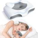 Osteo Cervical Pillow for Neck Pain Relief, Hollow Design Odorless Memory Foam Pillows with Cooling Case, Adjustable Orthopedic Bed Pillow for Sleeping, Support for Side Back Sleepers (Standard High(24.5*16.5*5.2/4.1 inches), Grey)