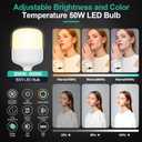 EMART Softbox Photography Lighting Kit, 16"x16" Pull Soft Box, 50W 3000K-6000K LED Bulb with Remote/APP Control, Professional Photoshoot Equipment for Studio Lights, Portrait, Video Recording(2 Pack)