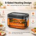 Electric Lunch Box for Men, 1.2L Cordless Heated Lunch Box, 24000mAh Rechargeable Portable Food Warmer with Auto Temperature Control, 5-Sided Heating, Leakproof, for Office, Outdoors & Truck, Black