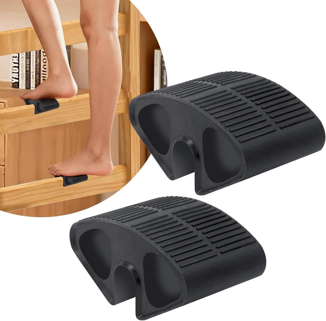 Rubber Loft Steps for College Dorm Beds, Bunk Bed Ladder Pads with Anti-Slip & Ergonomically Designed Surface, Foot Support Cushion for Pain Relief, Noise Reduction & Easy Snap-On Design2 PCS