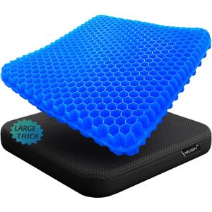 Gel Seat Cushion - 17x17 inch Extra Large Egg Seat Cushion Chair Pads with Non-Slip Cover for Sciatica & Back Pain - Office Chair Car Seat Cushion - Coccyx Cushion for Tailbone Pain (Blue)