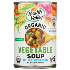 HEALTH VALLEY Organic No Salt Vegetable Soup, 15 OZ (EXP 10/20/26)