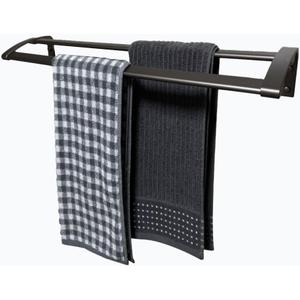 Double Bar Towel Rails Bathroom Towel Rails Wall Mounted Towel Rails Aluminium Towel Rails Rustproof Waterproof 23inches grey (Matte Gun Grey)