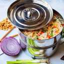 Ecozoi Premium Stackable Steamer Insert Pans Pot in Pot Compatible with Smaller Instant Pot 3, 5, 6, & 8 Quart Instant Pot Accessories - 2 Tier