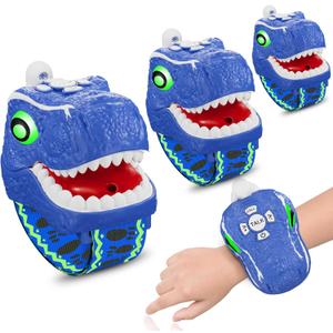 Dinosaur Walkie Talkies for Kids 3 Pack Camping Gear T-Rex Outdoor Toys for Boys Girls Age 3-12 Year Old 3 Channel Long Range Birthday Gifts Easter Christmas Stocking Stuffers Blue