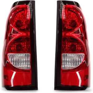 Tail Lights Assembly W/Bulbs Brake Lamps GM2800174 GM2801174 Compatible with 2003-2006 Silverado 1500 2500 3500 HD Driver and Passenger Side