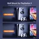 NexiGo Wall Mount Kit with Charging Station for PS5 and PS5 Slim/Pro Versions, Dual Controller Chargers, Steel Wall Stand, and Headphone Hanger - Compatible with PlayStation 5 (Disc & Digital)
