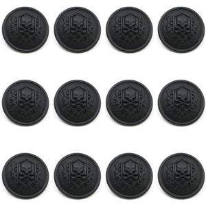 Metal Buttons with Carved Skull and Crossbone Patterns, Round Sewing Buttons, Replacement Buttons for Coats, Suits, Windbreaks, Black, 15mm(0.6'') 12Pcs, NBDM168