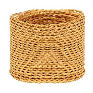 32.8ft Twisted Cloth Covered Wire, Brass 18/ 2 Cloth Covered Electrical Wire, 18 Wire Gauge 2-Conductor Fabric Covered Lamp Cord, Vintage Twisted Cloth Covered Wire, for DIY Projects (Brass)