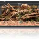 Atasuki 120 Gallon Reptile Tank, 48×24×24 Inch Front Open Bearded Dragon Terrarium, Sliding Door Screen Vent Reptile Habitat Easy Maintenance