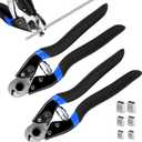 DISEN Wire Cutters Heavy Duty 2PCS, Cutting Up to 3/16", Cable Cutters for Fence Thick Wire, Safety Lock, Spring Loaded, Non-slip Matte Handle, Chrome Vanadium Steel Jaw - Blue Black