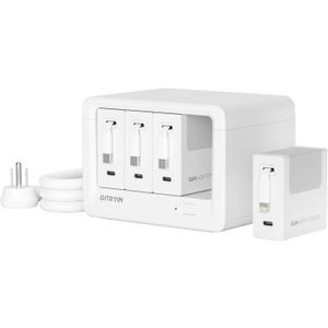 Gitryin 12-in-1 Desktop Charging Station with 3 Retractable Type-C Chargers and 1 Lightning Charger, 40W USB-C Power Strip with 33.5in Cable, Extension Cord with 1020J Surge Protection for Home Office