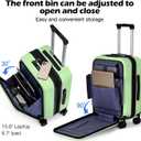 BISON DENIM 20 Inch Carry On Luggage, PC Lightweight Hardside Expandable Carry-On Luggage Airline Approved With Spinner Wheels, Front Compartment, Cup Holde, TSA-approved Lock, USB Port, Sage Green