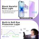 [2-Pack Matte Anti Blue Light Screen Protector for iPhone 16 Pro / 17,[Easy to Install], Anti-Glare, Anti-Fingerprint,9H Tempered Glass, Shatterproof & Scratch Resistant