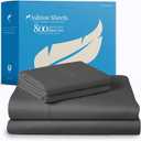 Ashton Sheets 100% Egyptian Cotton Sheets Twin Size - 3 PC 800 High Thread Count Egyptian Cotton Twin Size Bed Sheets Set (Dark Grey), Soft, Cooling, 16" Deep Pocket Sateen Weave Luxury Hotel Bedsheet