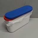 Ice Cream Containers - 2 Quart Ea. (Set of 2) - Premium Reusable Freezer Storage for Homemade Ice Cream Tub for Sorbet, Frozen Yogurt - Flexible Silicone Lids, Long Scoop, Stackable - Blue & Red