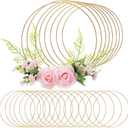 24 Pcs Metal Floral Hoop Macrame Gold Rings Metal Hoops Bulk for Crafts Metal Circle for DIY Wedding Birthday Wreath, Dream Catchers, Wedding Wall Hanging Decor (6 Inch)