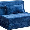 Cvortll Folding Sofa Bed, Convertible Sleeper Chair with Pillow, High Density Memory Foam Fold Out Couch, Foldable Mattress Futon Sofa for Living Room/Dorm/Guest Use/Apartment/Home Office, Single