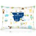 Babebay Toddler Pillow,13x18 Toddler Pillows for Sleeping, Machine Washable Kids Pillow with Soft Cotton Pillowcase, 1 Pack (Animal Letters)